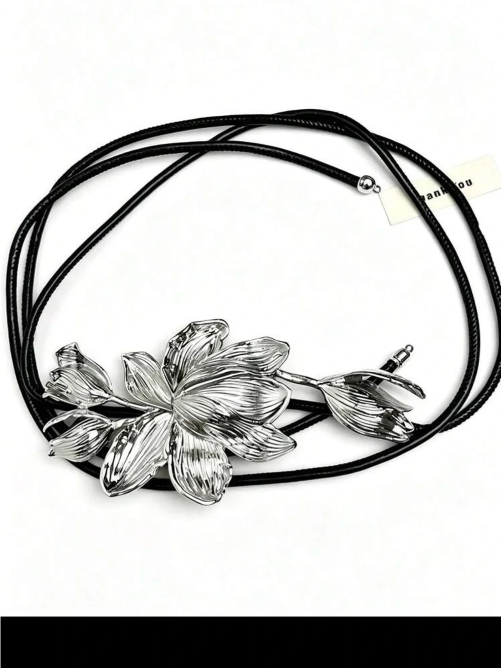 Silver Floral Statement Belt - Women's Accessory